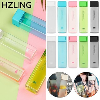 Bình Đựng Nước Hình Vuông 450ml Bằng Nhựa Không BPA Tiện Dụng Mang Theo Du Lịch/ Cắm Trại