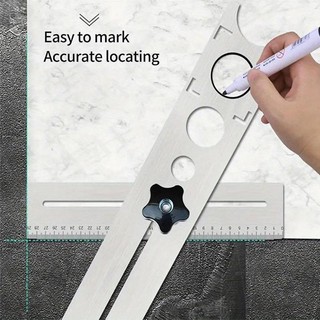 1 Thước Định Vị Đa Năng Cho Gạch Đá Cẩm Thạch & Sàn, Dụng Cụ Đánh Dấu Và Đo Chính Xác Thước Đa Năng Đa Năng Để Đánh Dấu Vị Trí Và Đo