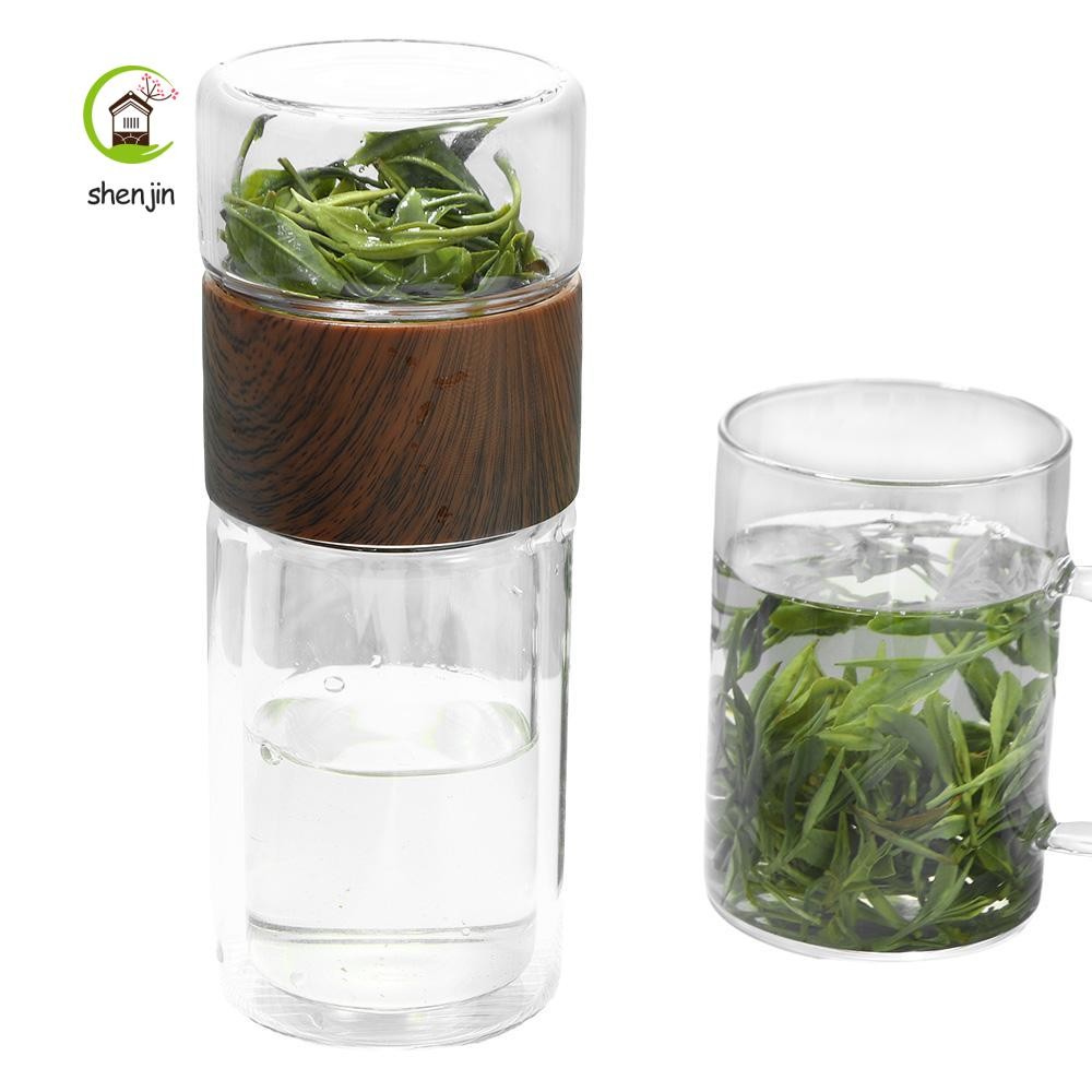 Bình giữ nhiệt tách nước trà 200ml Bình nước sáng tạo tường đôi cách nhiệt thủy tinh