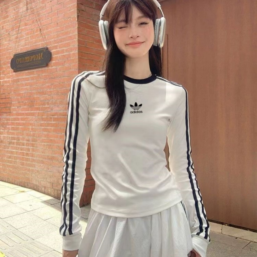 Áo thun nữ dài tay mỏng cổ tròn Adidas Originals DH3183