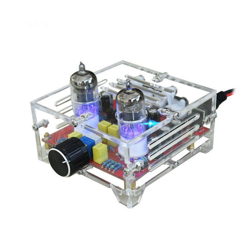Hifi 6J1 Class A Bile Tube preamp Bảng khuếch đại âm thanh hoàn thiện với khung gầm Acrylic XH-A201