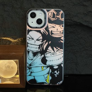 One Piece ba anh em gradient mài vỏ cứng vỏ điện thoại iPhone15 14 13 12 11 xr xs xsmax Pro Max Plus