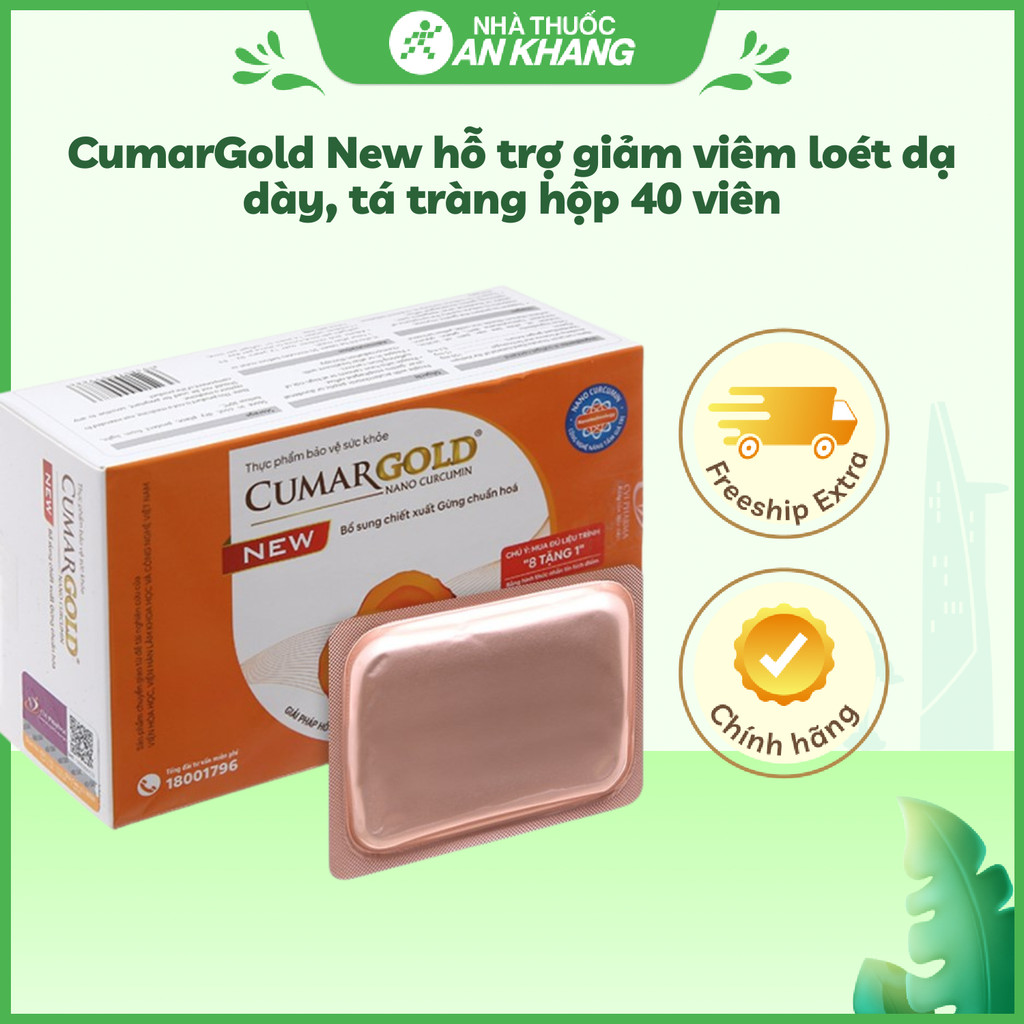 CumarGold New hỗ trợ giảm viêm loét dạ dày, tá tràng hộp 40 viên