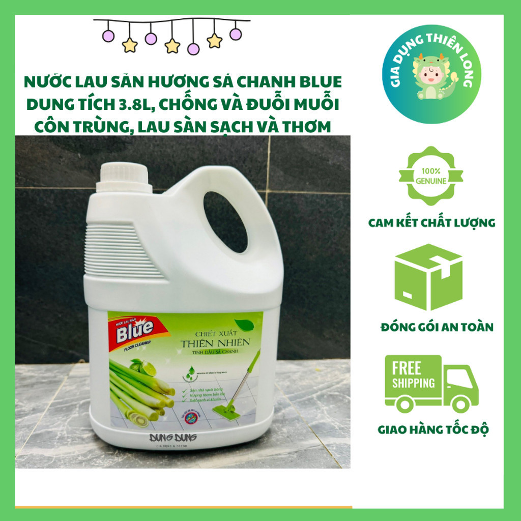 Nước Lau Sàn Hương Sả Chanh 3.8L Chống Muỗi Côn Trùng Sạch Sẽ Thơm Mát