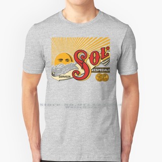 Cerveza Sol Áo 100% Cotton Nguyên Chất Sol Cerveza Bia Mexico Sun Đồ Uống Đồ Uống Nhà Máy Bia Breweriana Sáng Tạo Xu Hướng Vintage