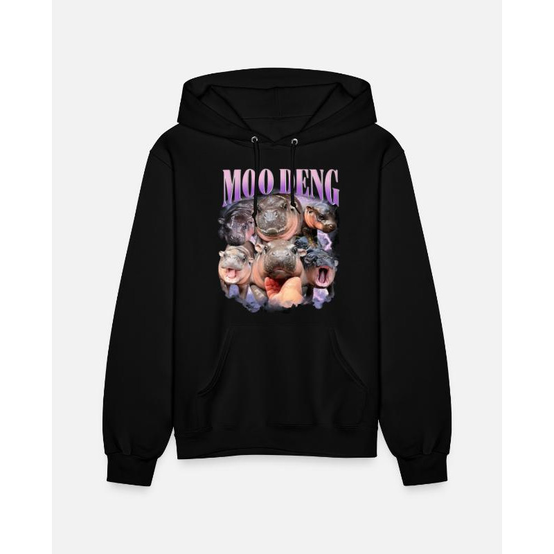 MOO-DERNG THE FAMOUS BABY PIGMY HIPPO MOODENG trên áo Hoodie nữ