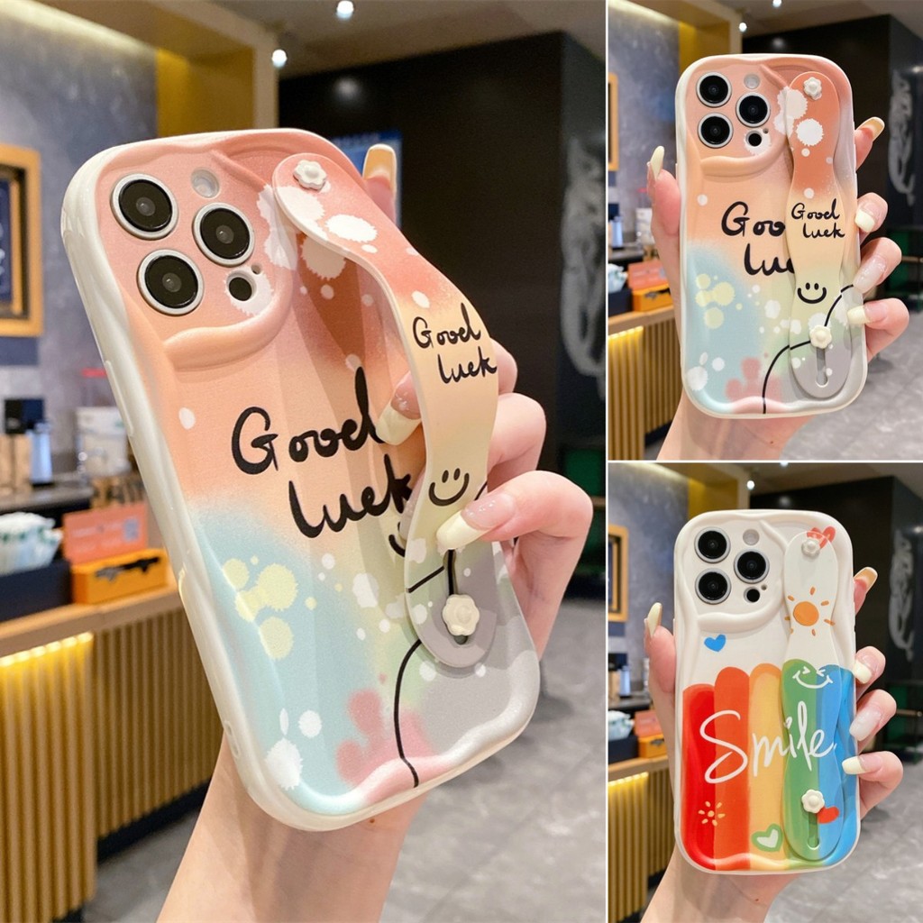 Amk cho Xiaomi 14T 13T 12T Poco F6 X6 M6 F5 X5 F4 F3 X4 X3 GT NFC M6 M4 M3 C65 C55 C40 11 12 13 14 12S LITE PRO Civi 2 5G trong suốt Smile Rainbow mỉm cười dây đeo đồng hồ điện thoại Trường hợp NYWD