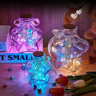 Dạ Quang Chúc Chai Thủy Tinh Origami Ngôi Sao DIY Ngôi Sao May Mắn Gấp Giấy Cặp Đôi Chúc Chai Quà Tặng