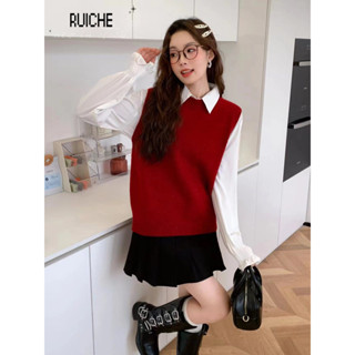 RUICHE Áo Len áo gile nữ  Korean comfortable Chất lượng cao INS WMJ24A04TU 41Z241011
