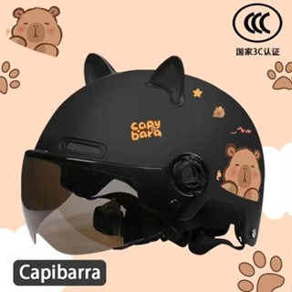  Mũ bảo hiểm Capybara 2025 – Nón đi xe máy tai mèo dễ thương chống nắng và an toàn cho bé 