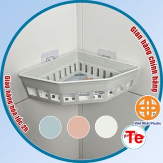 Khay tam giác dán tường Hokori Việt Nhật (5610) đựng vật dụng nhà tắm nhà bếp, Kệ đựng đồ đa năng nhựa PP cao cấp 01620