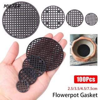 MILTER 100 / 200 / 300 Chiếc Đệm Chậu Hoa, Lỗ Cây Cảnh Phụ Kiện Làm Vườn Lưới Đáy Lót, Nhựa Bền Tròn Chống Rò Rỉ Chống Ăn Mòn Lưới Thoáng Khí Thảm
