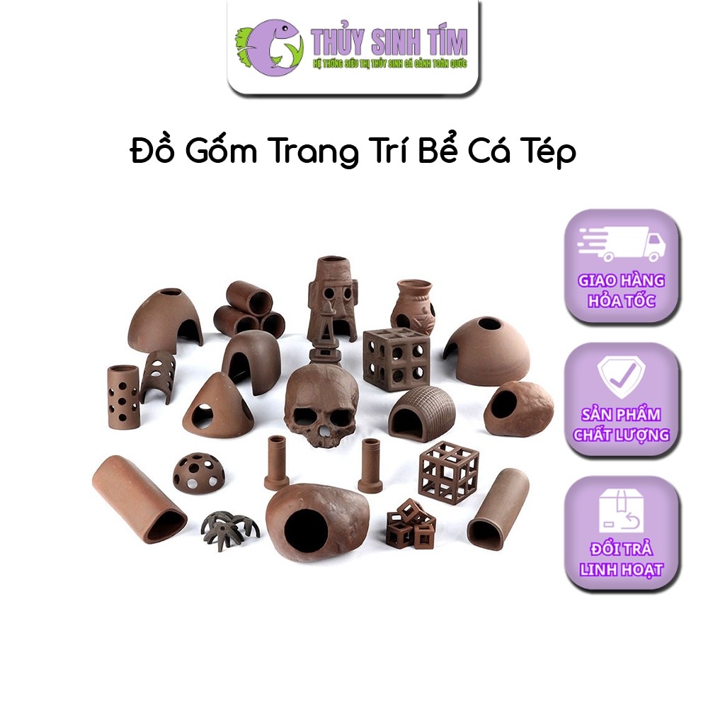 Đồ Chơi Bằng Gốm Cho Tép Cảnh (Nhiều Hình)