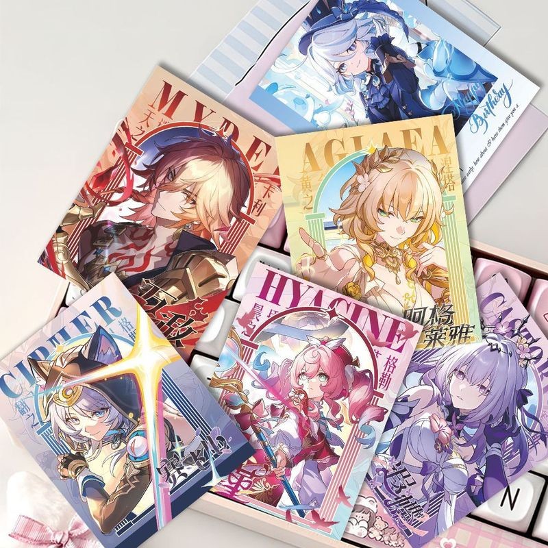 9 Cái / gói Trò Chơi Merch Người Hâm Mộ Bộ Sưu Tập Nhân Vật Thẻ Kabukimono Cifera Focalors Hyacine B