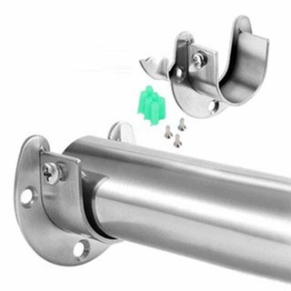  Giá đỡ thanh treo quần áo inox giá đỡ mặt bích inox kệ đỡ ống tròn-TOOLIX 