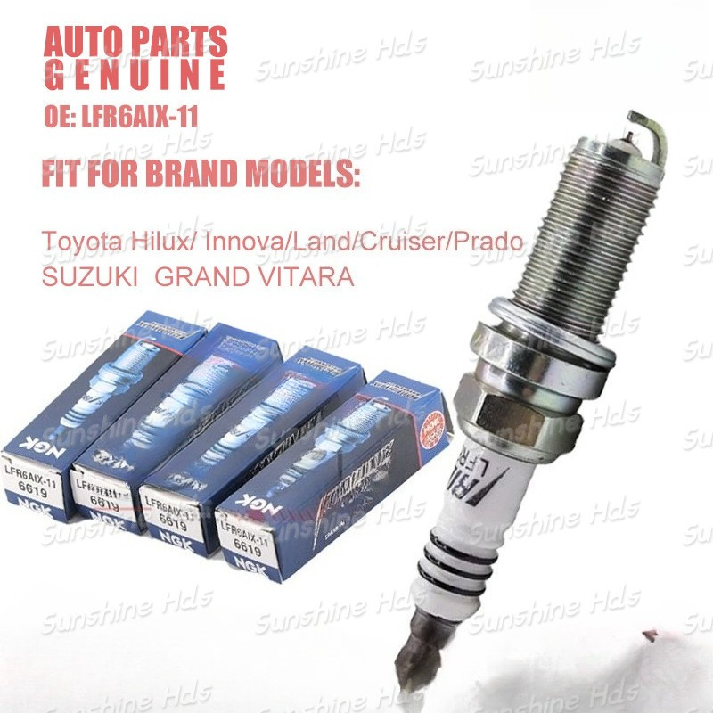 4 Bugi Iridium IX 6619 LFR6AIX-11 cho Toyota Hilux, Innova, Land Cruiser và Prado SUZUKI GRAND VITAR
