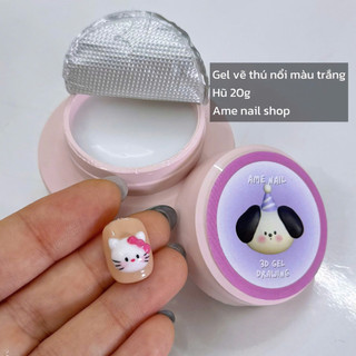  gel vẽ thú nổi màu trắng 3D hũ 20g 