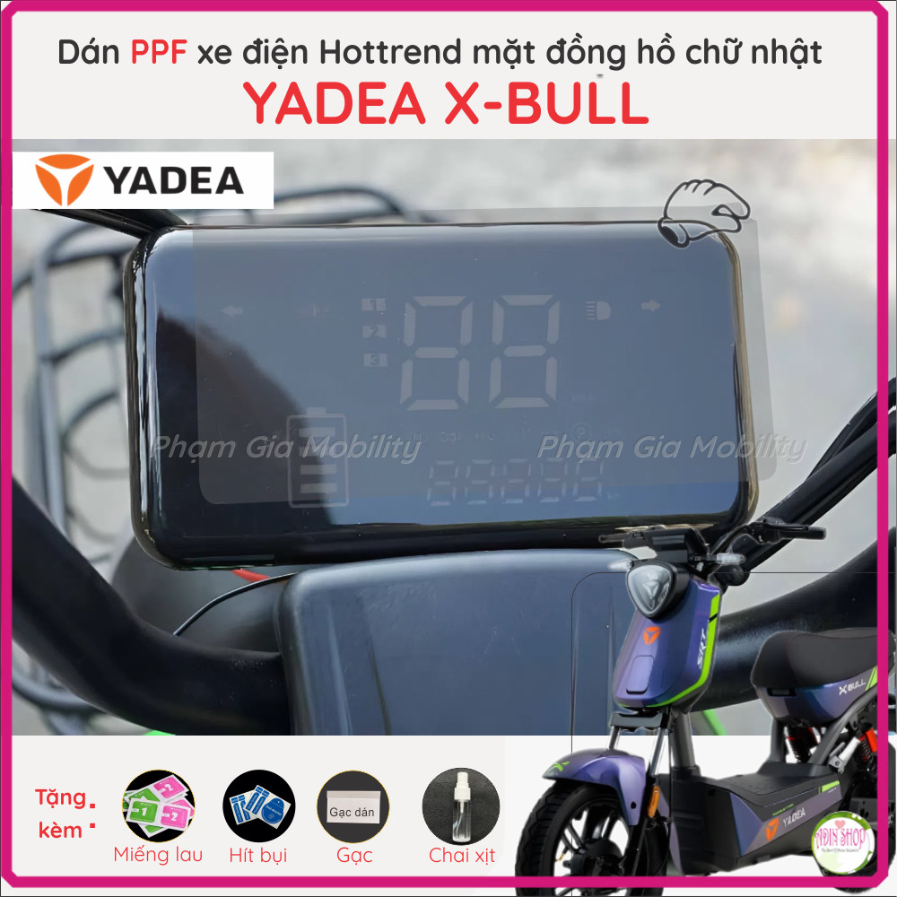 Dán màn hình đồng hồ hình chữ nhật xe điện Yadea X-Bull XBull X Bull Hot trend PPF cao cấp tự phục h