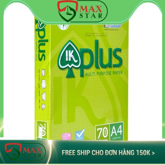 1 ram (500 tờ) giấy A4 Ikplus 70gsm