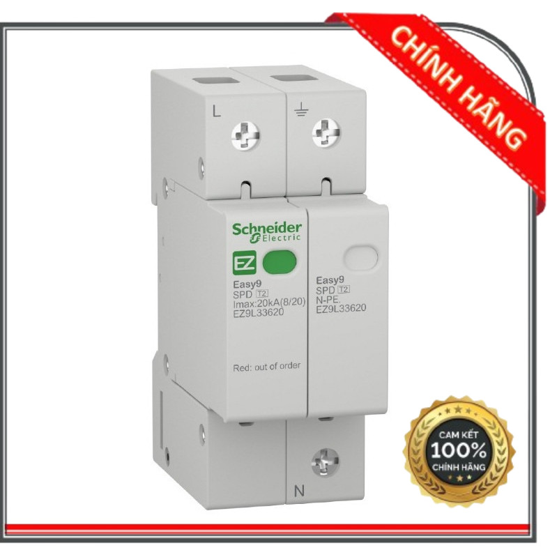 (HCM)  Thiết bị chống sét lan truyền dòng cắt 20kA loại 1P+N dòng Easy9 - Schneider  - EZ9L33620