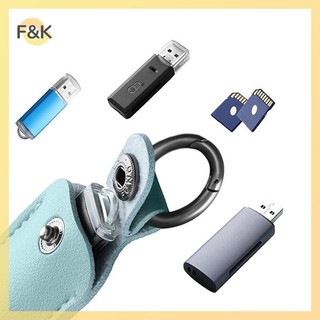 Túi đựng đĩa U bằng da F & K Hộp đựng chìa khóa USB Flash Drive Túi lưu trữ Pendrive Vỏ bảo vệ Hộp đựng thẻ nhớ.