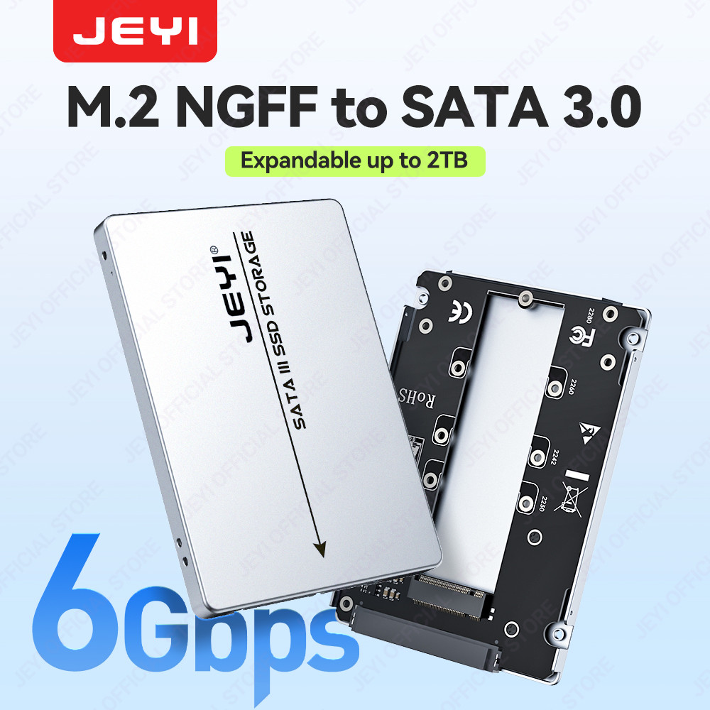 Vỏ ổ cứng JEYI M.2 NGFF sang SATA 3.0 6Gbps Hỗ trợ tốc độ cao lên tới 2TB Hỗ trợ di động di động 223