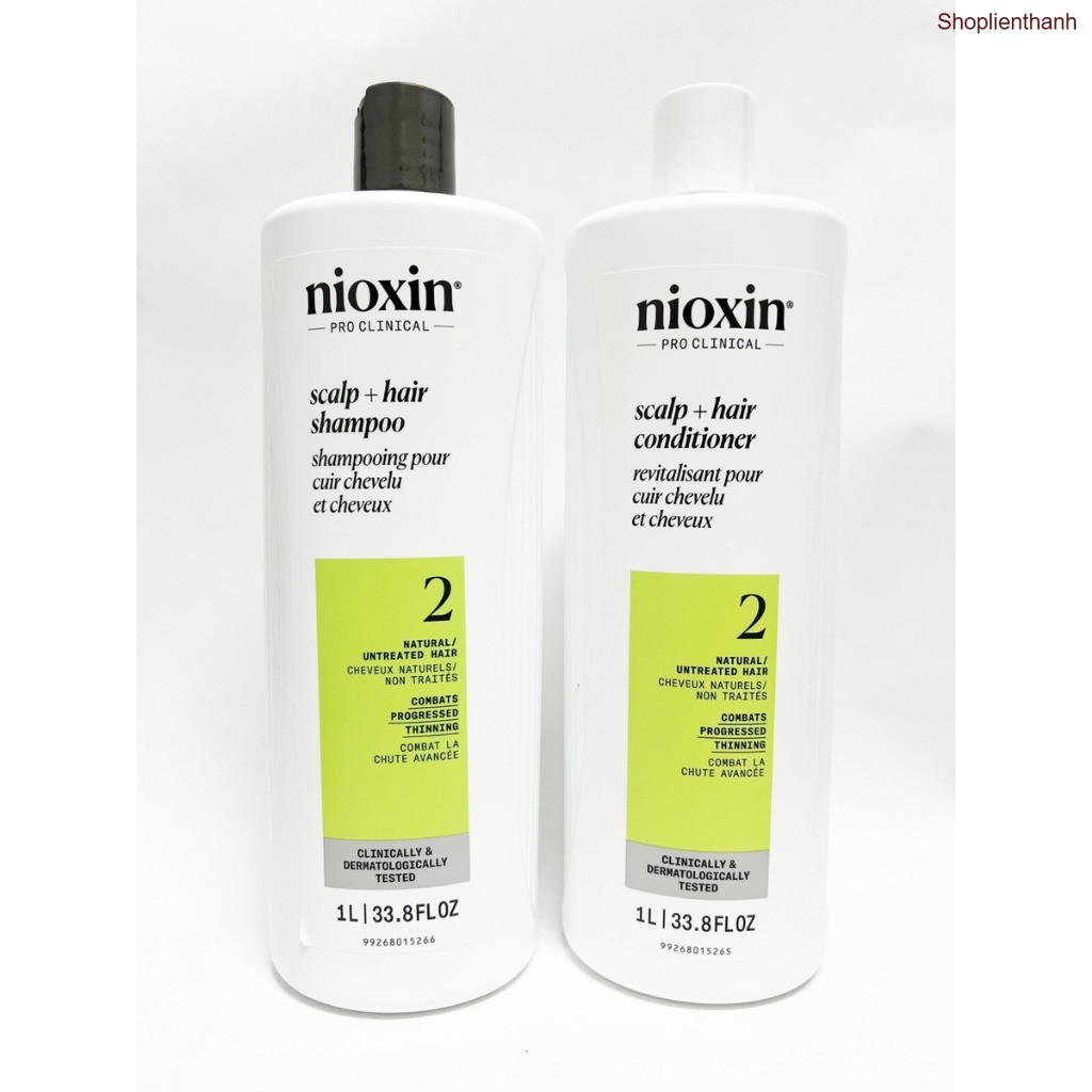 Gội xả Nioxin System 2 chống rụng tóc 1000mlx2(2025-new)