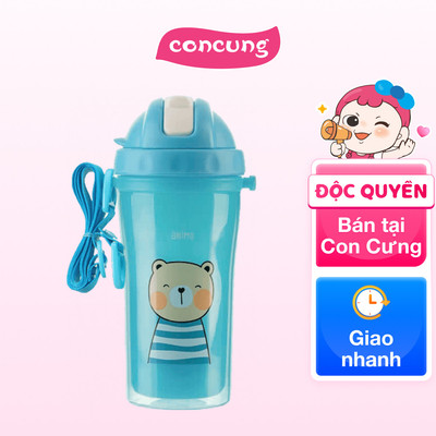 Bình tập uống cách nhiệt Animo (340ml, xanh, dây đeo, RK3415)