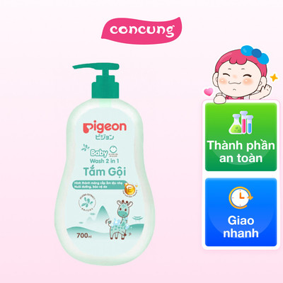 Tắm Gội 2 in 1 Jojoba Pigeon cho bé 700ml (Không Paraben)