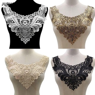 JURHOMIE Ren Vải Đính, Rỗng Ra DIY Quần Áo Đính Hoa Thêu Miếng Dán, Màu Đen Trắng Vàng Vú Hoa Ren Cổ Áo Dán Trang Trí Quần Áo