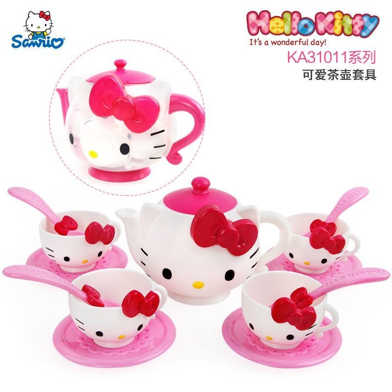 Hello Kitty Hello Kitty Hello Kitty Hello Kitty Ấm Trà Ấm Trà Trẻ Em Nhập Vai Cô Gái Chơi Nhà Đồ Chơ