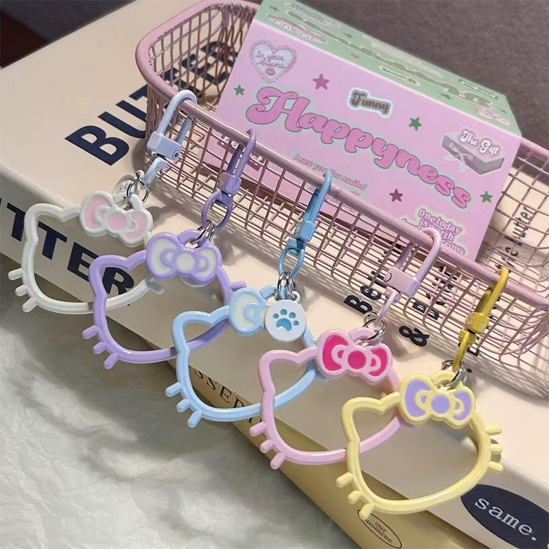 Kawaii KT Cat Keychain Pendant Candy Colour Fashion Bag Pendant Decoration