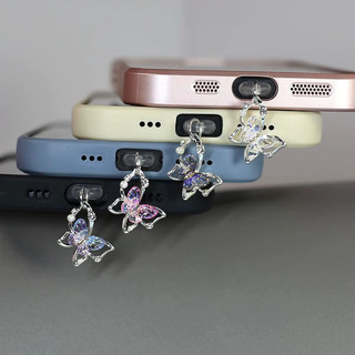  Bướm Đẹp Điện Thoại Bụi Cắm Phụ Kiện Trang Trí Treo Mặt Dây Chuyền Cho iPhone Cho Cổng Sạc Samsung Type-C 