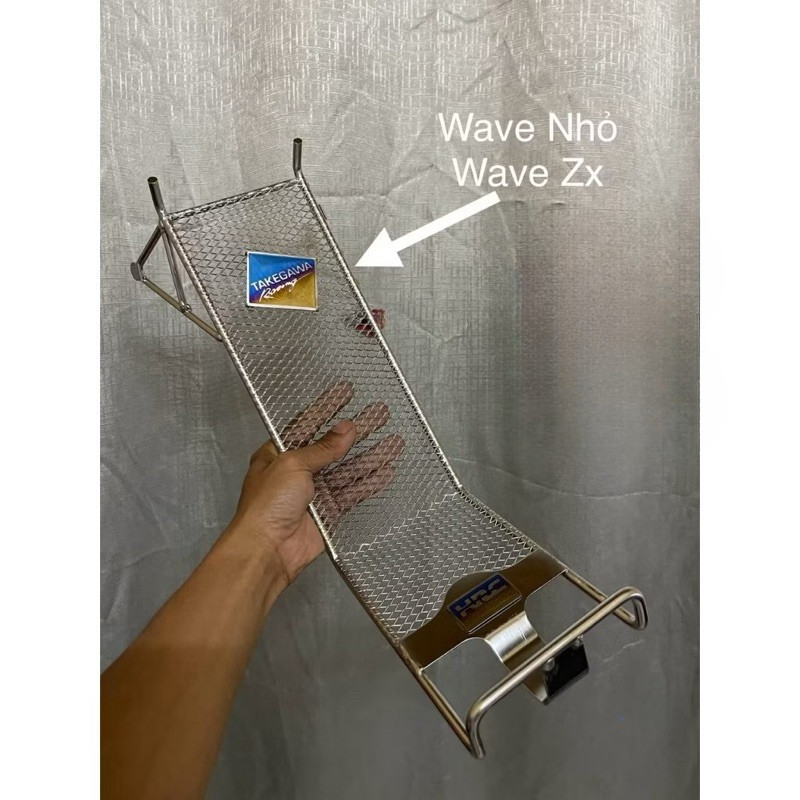 Baga Lưới INOX XIKEN gắn xe máy WAVE Nhỏ 1999-2004 kèm tem Titan và Phụ Kiện .