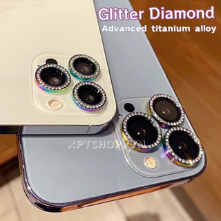 Long Lanh Kim Cương Camera Kính Cường Lực Bảo Vệ Ống Kính Vòng Cho iPhone 17 Pro Max 17 Air 16 Plus 15ProMax 14 13 12 11 Kim Cương Kính Cường Lực Camera Bảo Vệ Phim