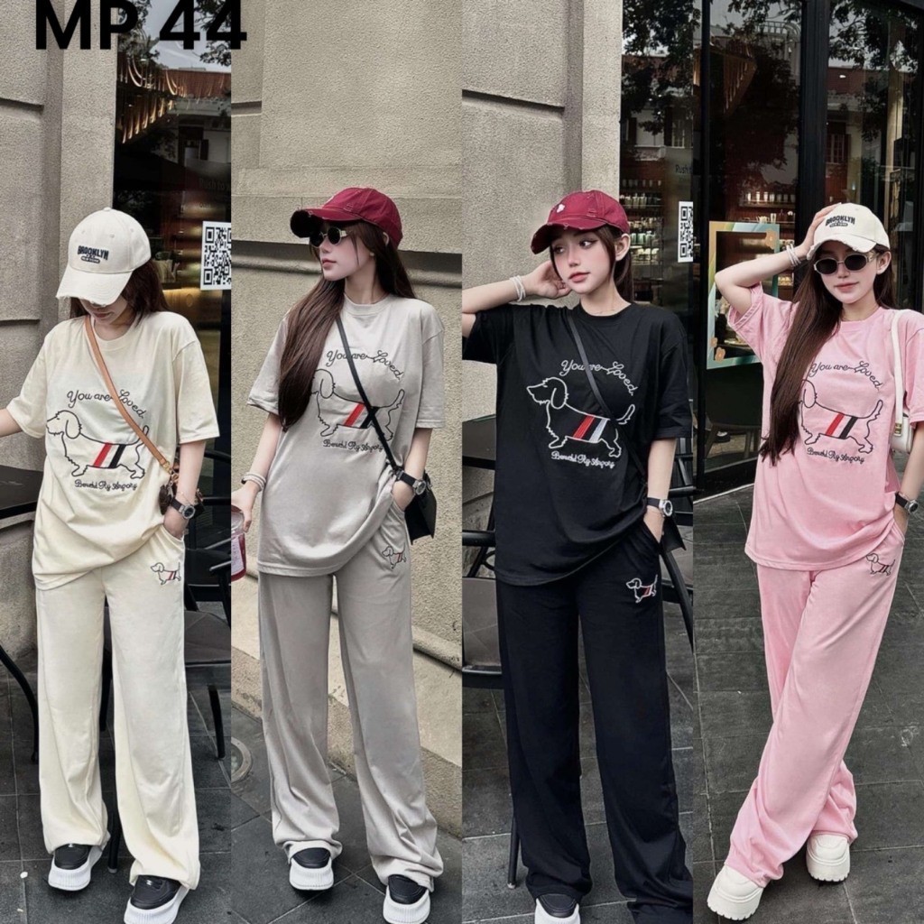 Đồ Bộ Thể Thao Cao Cấp, Áo Cổ Tròn Thun Cotton 100%, 40kg đến 75kg vừa- MP44 ThoiTrangNu2020