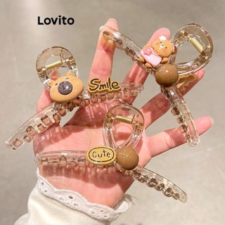 Kẹp tóc Lovito từ acrylic kiểu hoạt hình Capybara phong cách dễ thương cho nữ LFA32150