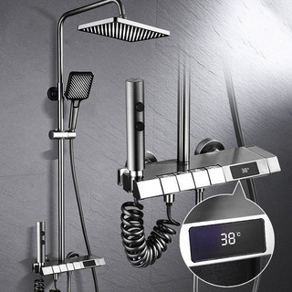 Bộ Vòi Sen Cây Tắm Đứng Phím Đàn Cao Cấp AV-013 Hiển Thị Nhiệt, Có 4 Chế Độ Xả Nước Tiện Dụng Hãng OBP