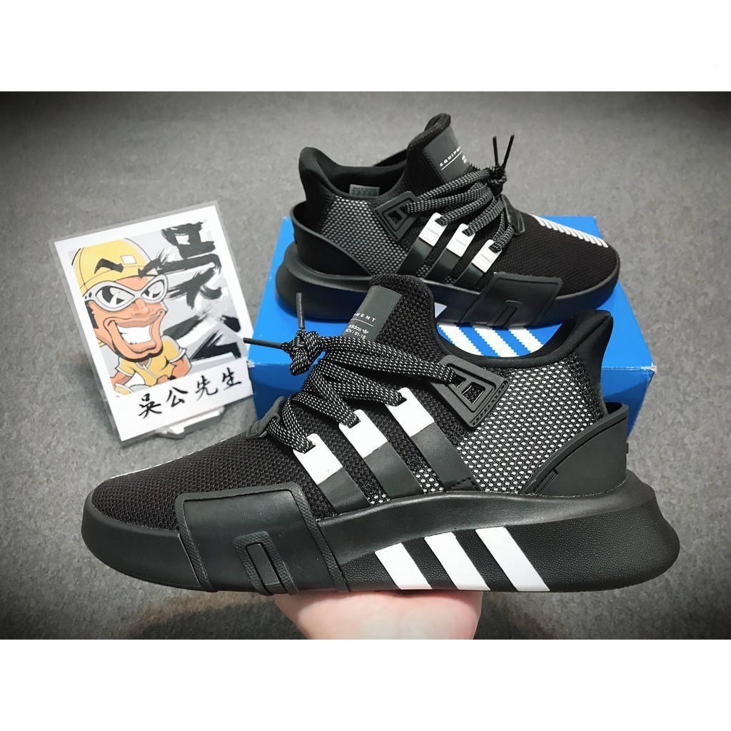 Giày Adidas Eqt dâu tây Adv chất lượng cao, đen trắng, vải phản quang đen, giày đôi thường ngày Bd77