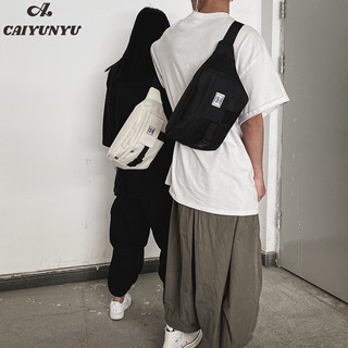 Caiyu nam vải dung tích lớn đeo vai túi đeo vai phong cách mới thường ngày cá tính đeo ngang hip-hop eo túi
