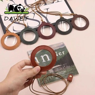 Kính lúp Mini DAWEIF, Dây đeo bằng da Vòng cổ kính phóng đại cổ điển, Đồ chơi khám phá Đeo cổ cầm tay Dễ sử dụng Mặt dây chuyền Kính lúp Người cao tuổi Hỗ trợ đọc sách