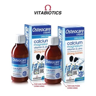Combo 2 Siro Chắc Khỏe Xương Vitabiotics OSTEOCARE Vị Cam Bạc Hà Tự Nhiên Dễ Uống, Bổ Sung Canxi Và Vitamin D Chai 200ml
