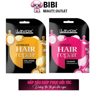 Kem hấp dầu lavox phục hồi tóc cùng collagen, tsubaki và vitamin b5 hair repari 20g