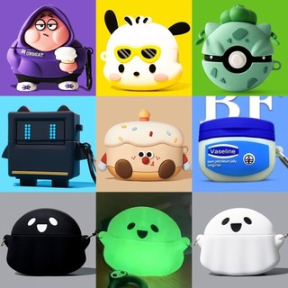 For Beats Solo Buds Case Cute Cake Ghost Silicone Soft Case Cartoon Robot Compatible with Beats Solo Buds Shockproof Shell Case Protective Cover