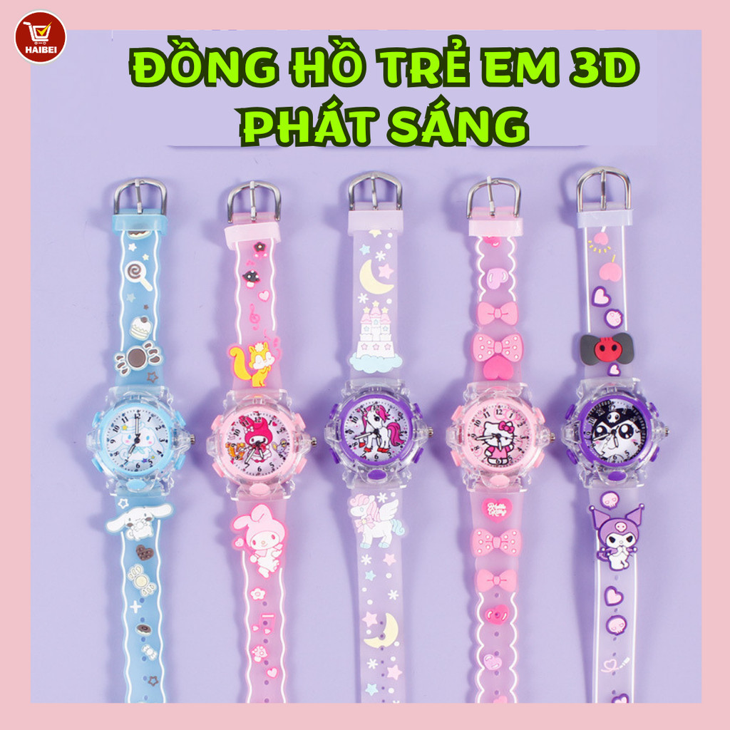 2026 Hoạt Hình Dễ Thương Sanrio Kuromi  Đồng Hồ Đèn Led Cho Trường Tiểu Học Trẻ Em Đồng Hồ Thạch Anh