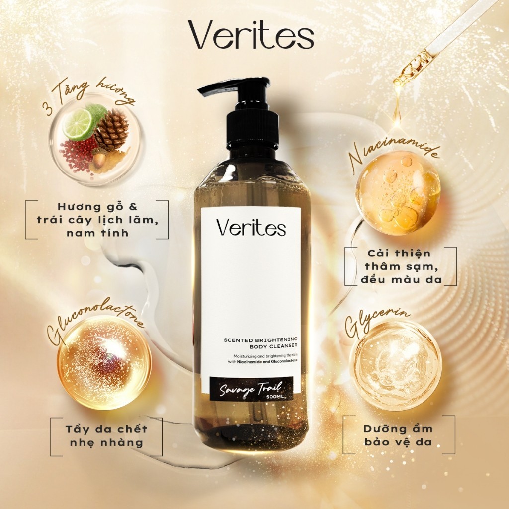 Sữa tắm hương nước hoa VERITES Body Wash Signature Collection, hỗ trợ làm sáng cấp ẩm | BigBuy360 - bigbuy360.vn