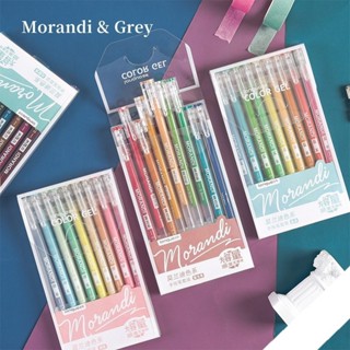 Set 9 bút mực gel Morandi nhiều màu nét 0.5mm viết êm tay Languou
