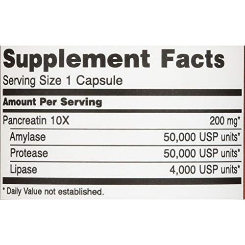 Now Foods Pancreatin 200 mg, 100 Viên nhộng