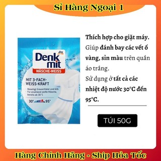 Bột tẩy trắng quần áo Denkmit siêu sạch,không mùi không gây hại da tay hiệu quả gấp ba lần - Nội địa Đức Đủ Bill