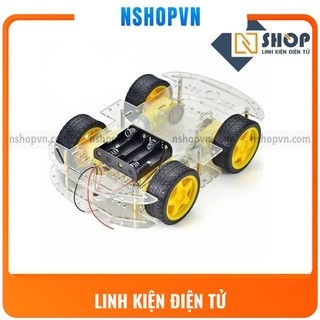 Khung xe robot 2 tầng 4 bánh tự học lập trình điều khiển Arduino